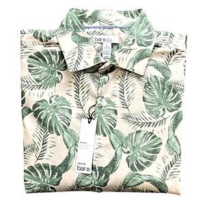Bar III Shirt Men's Medium 15-15.5 32/33 Slim Fit Long Sleeve Tropical Print NEW